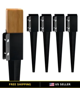 Fx-3.5-24-4 Vevor 4-pack 4 X Inch Steel Fence Post Anchor Kit For Heavy-duty Support