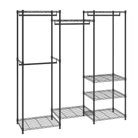 Fzkcyj6878348i8kkv0 Vevor Heavy Duty Clothes Rack Rolling Clothing Garment With 4 Hang Rods &