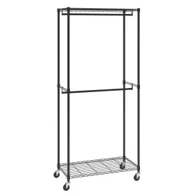 Jykcyj2838122ue86v0 Vevor Heavy Duty Clothes Rack Double Hanging Rods Clothing Garment With Bo