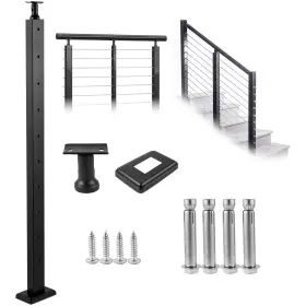 Lgzhyk106.7555cqav0 Vevor Cable Railing Post Level Deck Stair 42 X 1.97 Inch Handrail