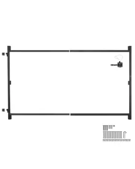 Mkzj6096w65h4zbxw Vevor Gate Building Kit Fits 60 To 96 In Wide Openings 6 7ft High Fence Black