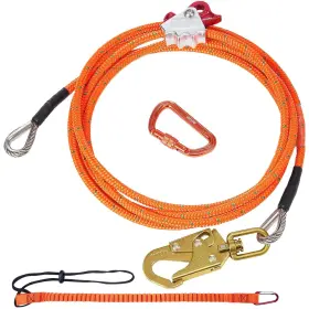 Rope-g-16-12 Vevor 16mm Steel Core Flipline 12ft 3.6m Arborist L D