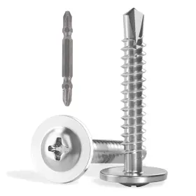 01204 Vgbuy 170pcs Self Drilling Screws For Metal #8 X 1 Inch Silver Modified Truss Head