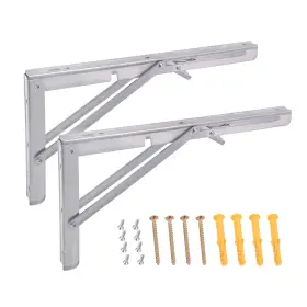 Hond0113c0003 Vicbas Set Of 2 Folding Shelf Brackets Heavy Duty Stainless Collapsible Wall Mounted