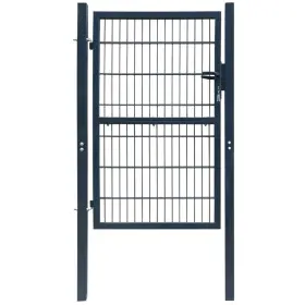 141744 Vidaxl 2d Fence Gate Single Anthracite Grey 39.4x63.0 Inch