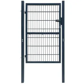 141745 Vidaxl 2d Fence Gate Single Anthracite Gray 41.7 Inch X 90.6