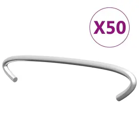 145615 Vidaxl Gabion Hooks 50 Pcs Galvanized Steel 3.9 Inch