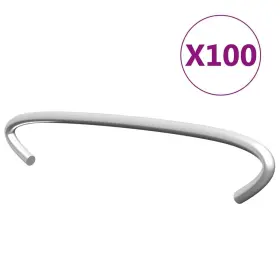 145616 Vidaxl Gabion Hooks 100 Pcs Galvanized Steel 3.9 Inch