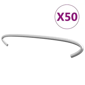 145619 Vidaxl Gabion Hooks 50 Pcs Galvanized Steel 7.9 Inch