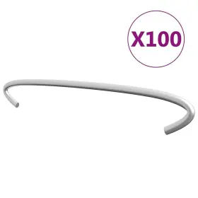 145620 Vidaxl Gabion Hooks 100 Pcs Galvanized Steel 7.9 Inch