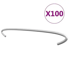 145624 Vidaxl Gabion Hooks 100 Pcs Galvanized Steel 15.7 Inch