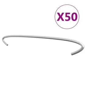 145625 Vidaxl Gabion Hooks 50 Pcs Galvanized Steel 19.7 Inch