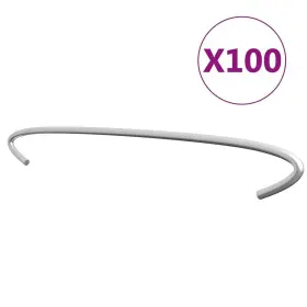145626 Vidaxl Gabion Hooks 100 Pcs Galvanized Steel 19.7 Inch