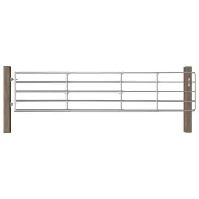 145987 Vidaxl 5 Bar Field Gate Steel 59.1 Inch -157.5 X35.4 Silver