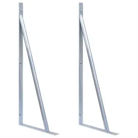148988 Vidaxl Support Brackets For Fence Post 2 Pcs Galvanized Steel