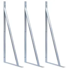 148989 Vidaxl Support Brackets For Fence Post 3 Pcs Galvanized Steel