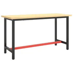 151451 Vidaxl Sturdy Workbench Frame In Matte Black And Red - Different Sizes