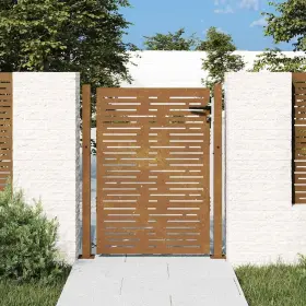 153252 Vidaxl Garden Gate 41.3 Inch X51.2 Corten Steel Square Design
