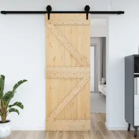 154427 Vidaxl Door Narvik 27.6 Inch X82.7 Solid Wood Pine