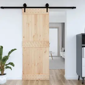 154432 Vidaxl Door Narvik 33.5 Inch X82.7 Solid Wood Pine