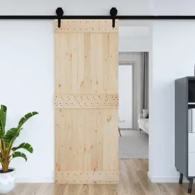 154433 Vidaxl Door Narvik 35.4 Inch X82.7 Solid Wood Pine