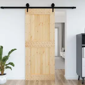 154440 Vidaxl Door Narvik 37.4 Inch X82.7 Solid Wood Pine