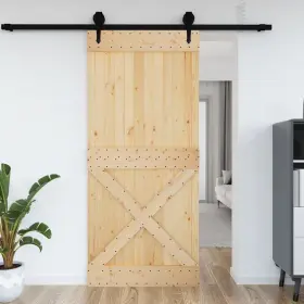 154447 Vidaxl Door Narvik 39.4 Inch X82.7 Solid Wood Pine