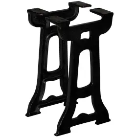 245425 Vidaxl Bench Leg Set Of 2 Black Solid Cast Iron 9.8 X 16.1 In Durable