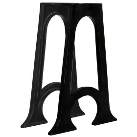 245429 Vidaxl Dining Table Leg Set Of 2 Black Cast Iron Medium