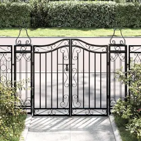 363430 Vidaxl Garden Gate Black 47.6 Inch X3.1 X39.4 Wrought Iron