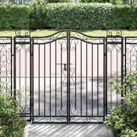 363431 Vidaxl Garden Gate Black 47.6 Inch X3.1 X47.2 Wrought Iron