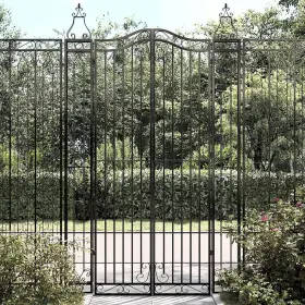 363434 Vidaxl Garden Gate Black 47.6 Inch X3.1 X78.7 Wrought Iron