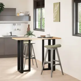 4013088 Vidaxl Bar Table Leg Black Powder-coated Steel Medium Adjustable Feet