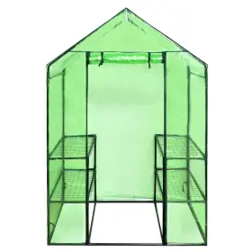 41545 Vidaxl Greenhouse Transparent Green Powder-coated Steel