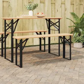 42001775 Vidaxl Beer Bench Legs 2 Pcs Foldable Black Powder-coated Steel