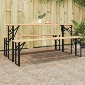 42001776 Vidaxl Beer Table Legs 2 Pcs Foldable Black Powder-coated Steel