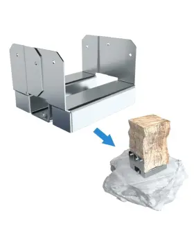 S165v01 Vikofan 10 Pcs 4x4 Galvanized Post Base Steel Inter 3.5x3.5 Wood To Concrete Adjustab