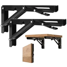 Vuaohiy 647523448645 Folding Shelf Brackets 10 Inch - 2pcs Heavy Duty Metal Bracket Wall Mo