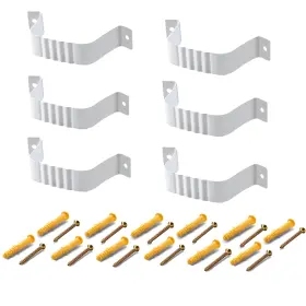 Vyh 683709407266 Gutter Straps 2x3 Downspout Bracket Strap 6 Pack White