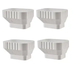 Vyh 756411804736 3x4 To 2x3 Gutter Downspout Adapter White 4 Pack
