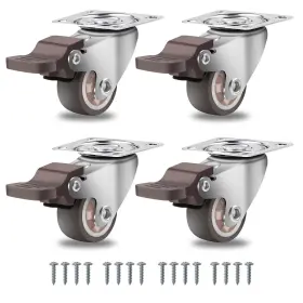 W B D Weibida Yl-us-tpr1in 1 Inch Rubber Casters Wheels For Furniture Plate Swivel Caster