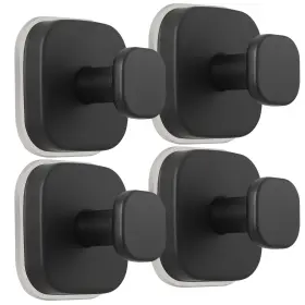B0fms6fxbd Warlve Suction Cup Hooks Reusable No-drill Shower Towel/robe Holder - Matte Bla