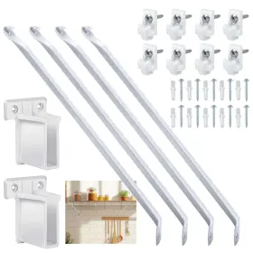 Waybas Zrcd8402t-11-kusdp 4pcs 12inch Wire Shelf Brackets Set Metal White Closet Support Bracket With
