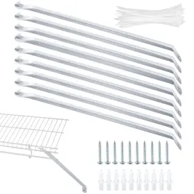 Zrcd9593t-11-kusdp Waybas 10pcs 12inch Wire Shelf Brackets Metal White Closet Support Bracket With Anc
