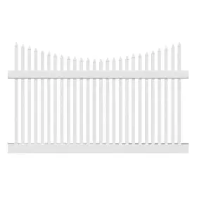 Pwpi-1.5nrsc-5x8 Weatherables Vinyl Fence Panel 60 Inch Hx96 W White Picket Uv Protected Scallop