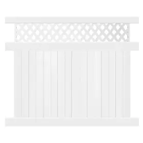 Pwpr-lat11.3-6x8 Weatherables Fence Panel Kit 6ft X 8ft Privacy Flat Top Water Resistant In White