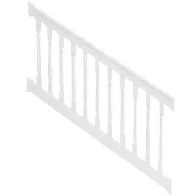 Wwr-thdd36-c8s Weatherables Stair Railing 3ft H X 8ft W Delray Vinyl Kit Colonial Spindles White