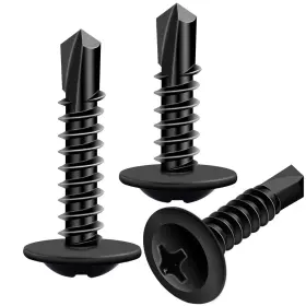 K-055-100p Weideer 100pcs #8 Self Tapping Screws For Matal #8x1/2 Inch 3/4 Black