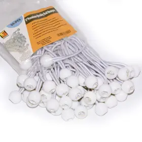 Wellmax 853488004479 6 Inch White 50pc Heavy Duty 5mm Ball Bungee Canopy Cord By