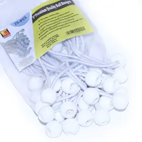 Wellmax 853488004516 9 Inch White 25pc Heavy Duty 5mm Ball Bungee Canopy Cord By